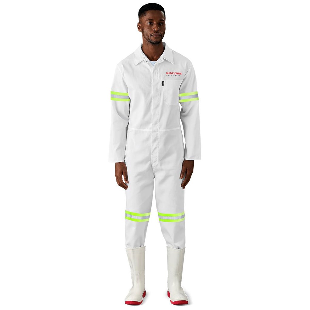 Safety Polycotton Boiler Suit - Reflective Arms Legs & Back - Yellow Tape - Image 5