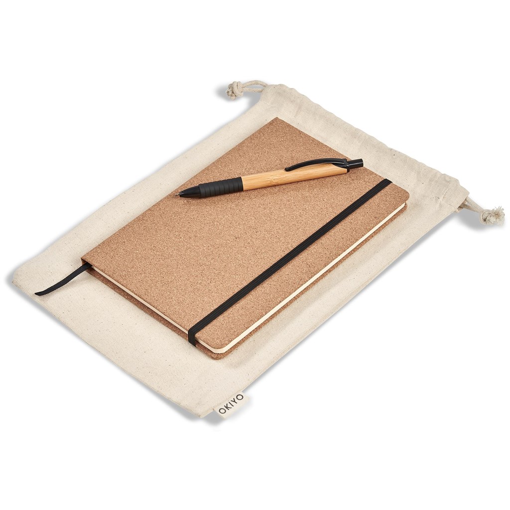 Okiyo Noto Cork & Bamboo Notebook & Pen Set - Image 4