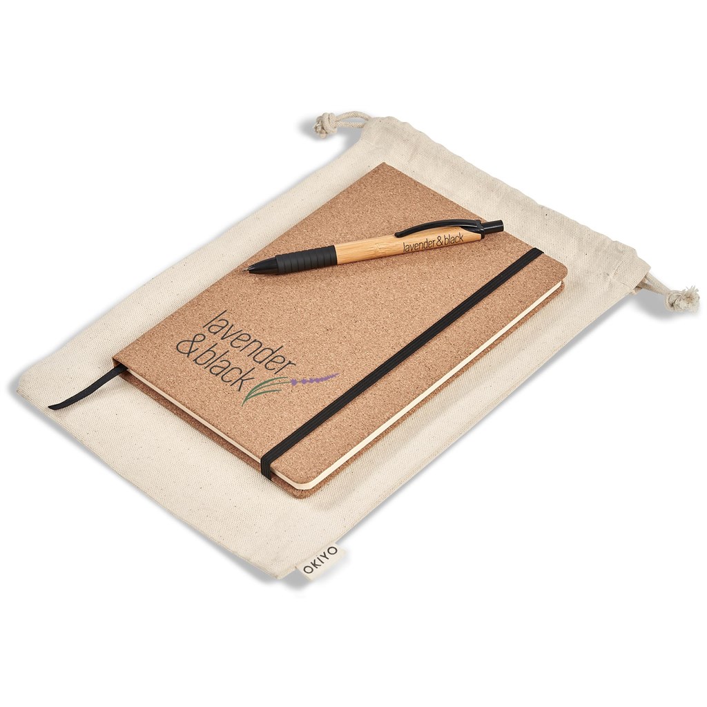 Okiyo Noto Cork & Bamboo Notebook & Pen Set - Image 6