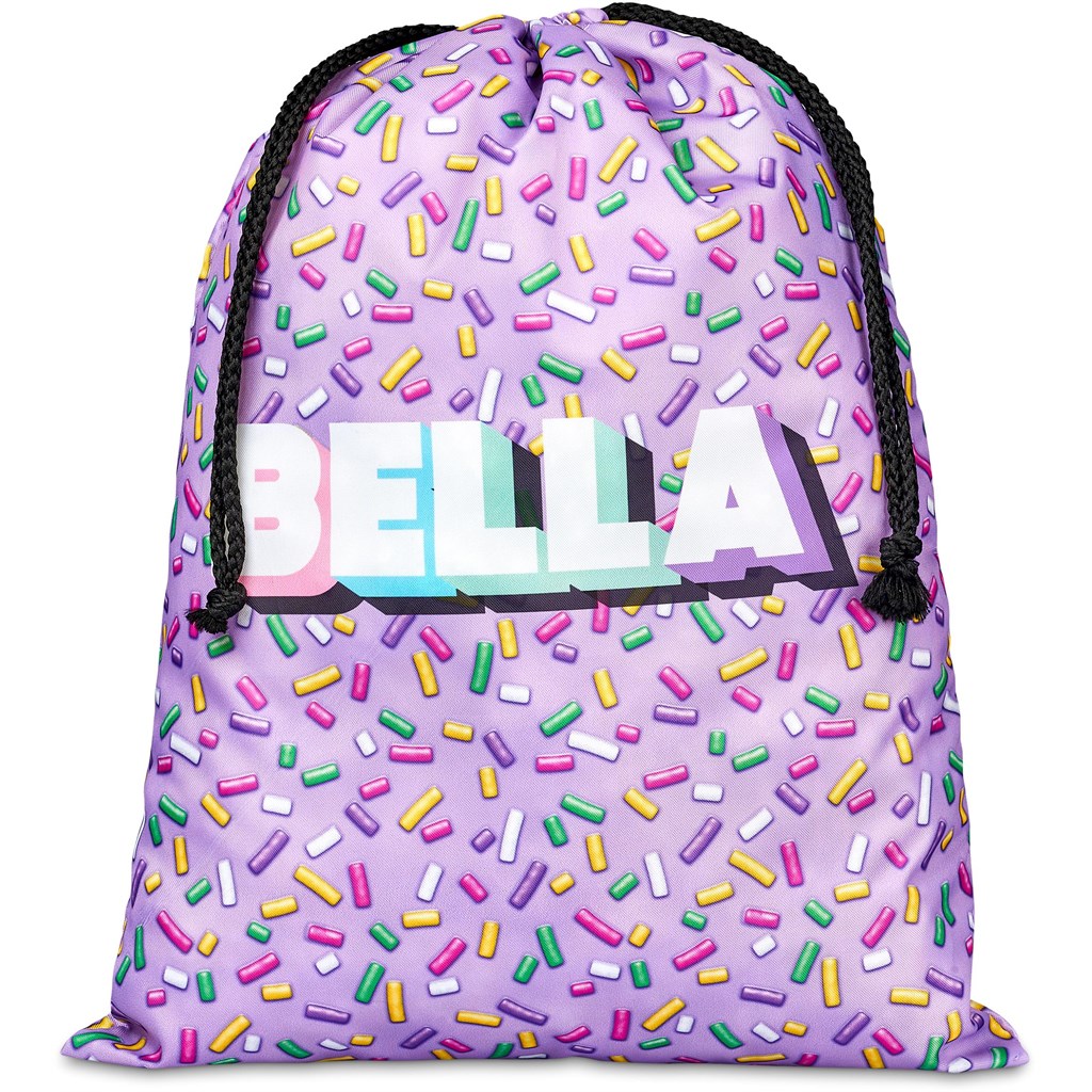 Pre-Production Sample Hoppla Benguela Jumbo Polyester Drawstring Pouch - Image 3