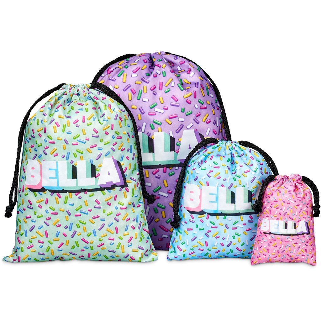 Pre-Production Sample Hoppla Benguela Jumbo Polyester Drawstring Pouch - Image 5