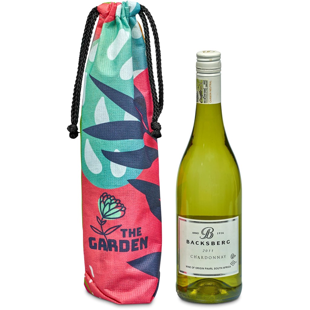 Pre-Production Sample Hoppla Tipsy RPET Wine Bottle Drawstring Bag - Image 4