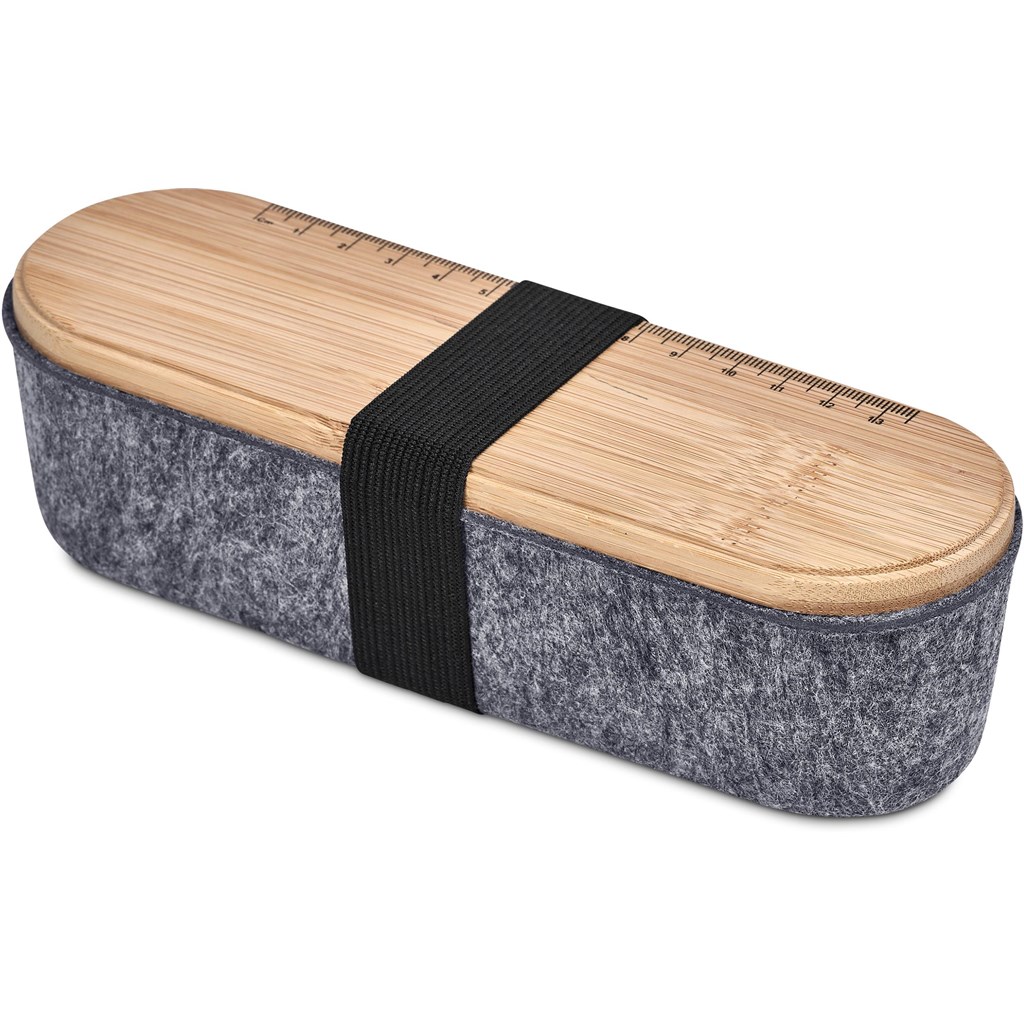 Okiyo Byoga Recycled PET Felt & Bamboo Stationery Case - Image 8