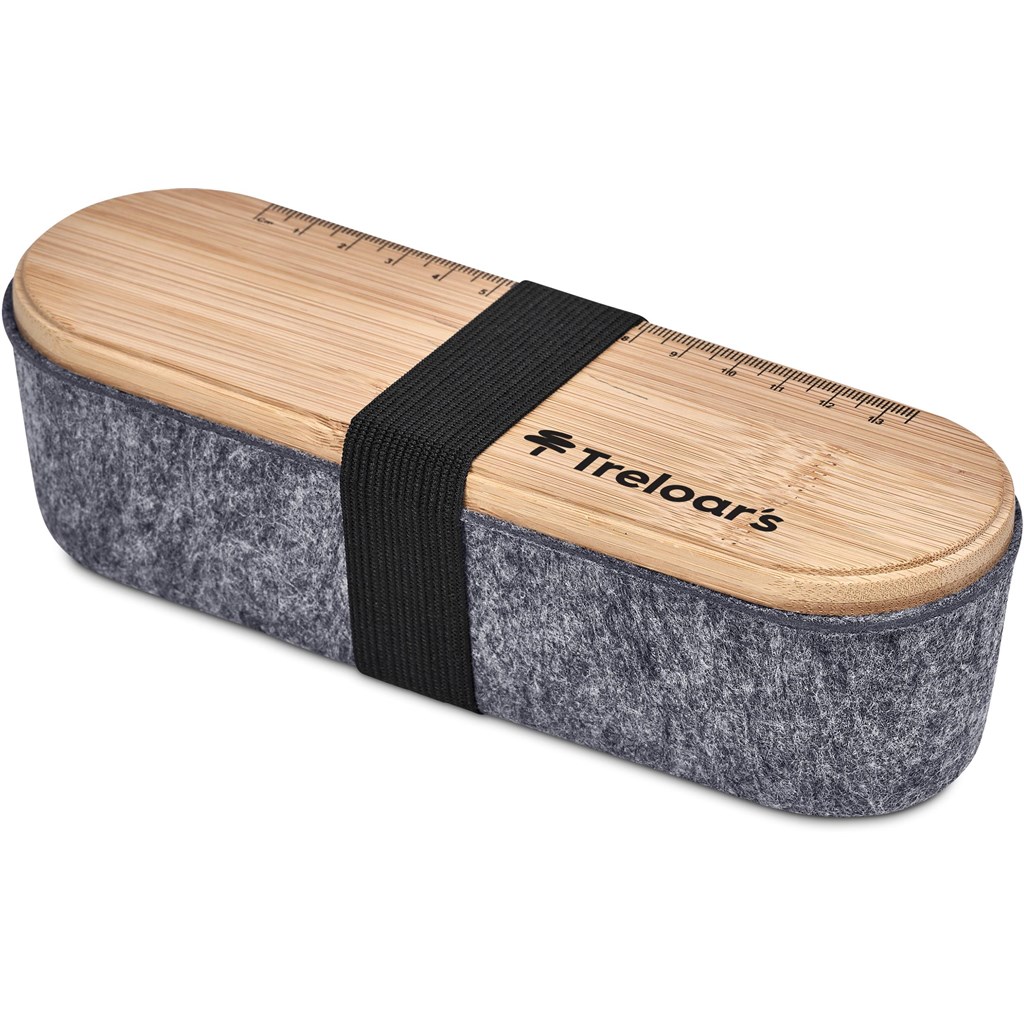 Okiyo Byoga Recycled PET Felt & Bamboo Stationery Case - Image 9