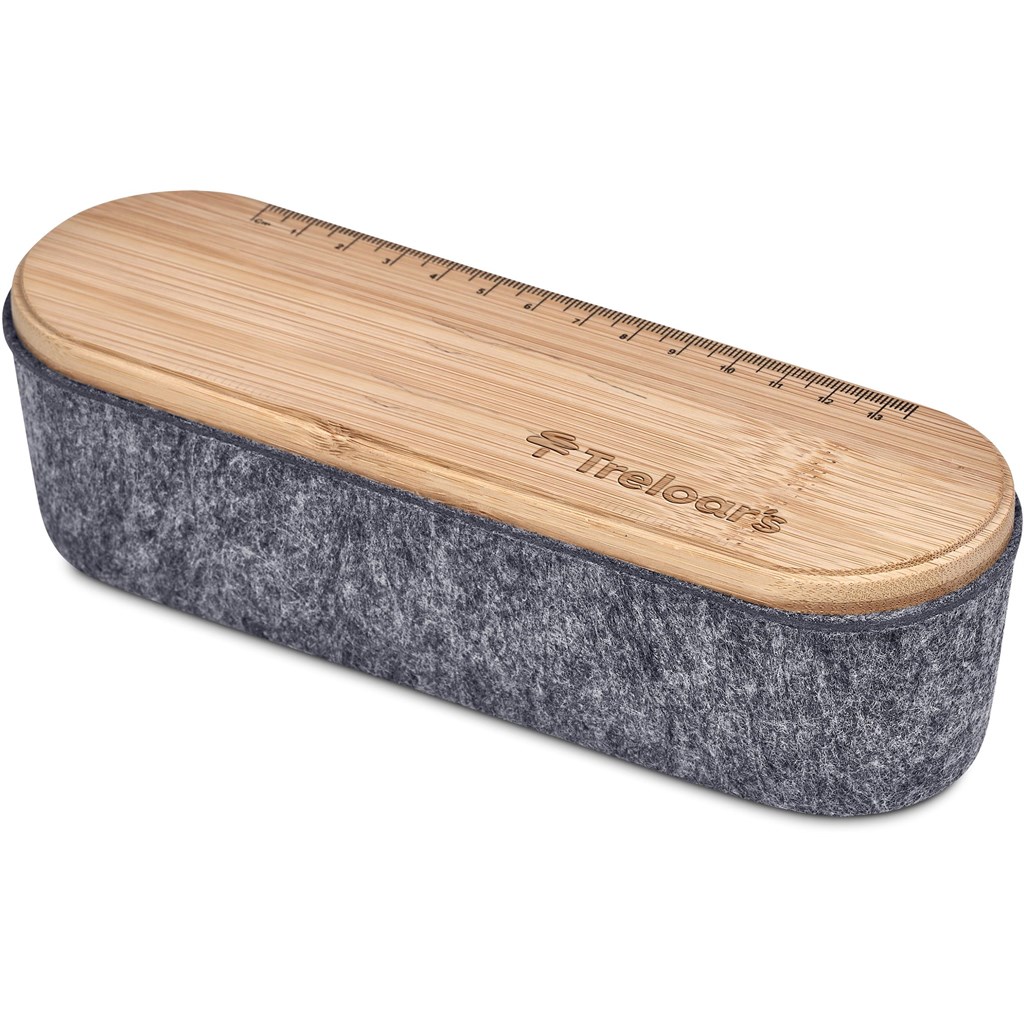 Okiyo Byoga Recycled PET Felt & Bamboo Stationery Case - Image 14