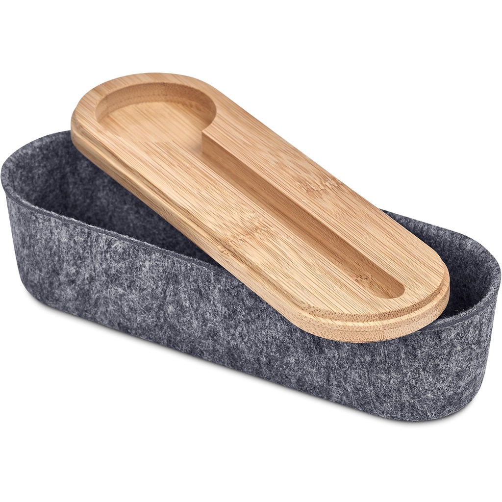 Okiyo Byoga Recycled PET Felt & Bamboo Stationery Case - Image 16