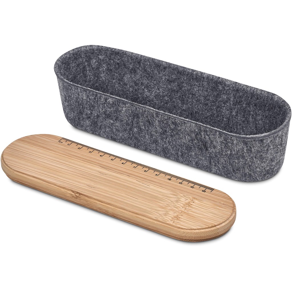 Okiyo Byoga Recycled PET Felt & Bamboo Stationery Case - Image 10