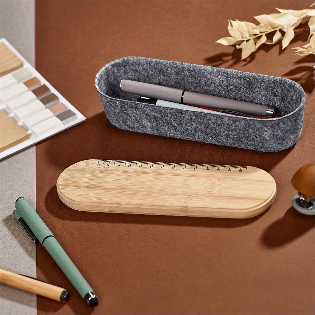 Okiyo Byoga Recycled PET Felt & Bamboo Stationery Case - Image 22