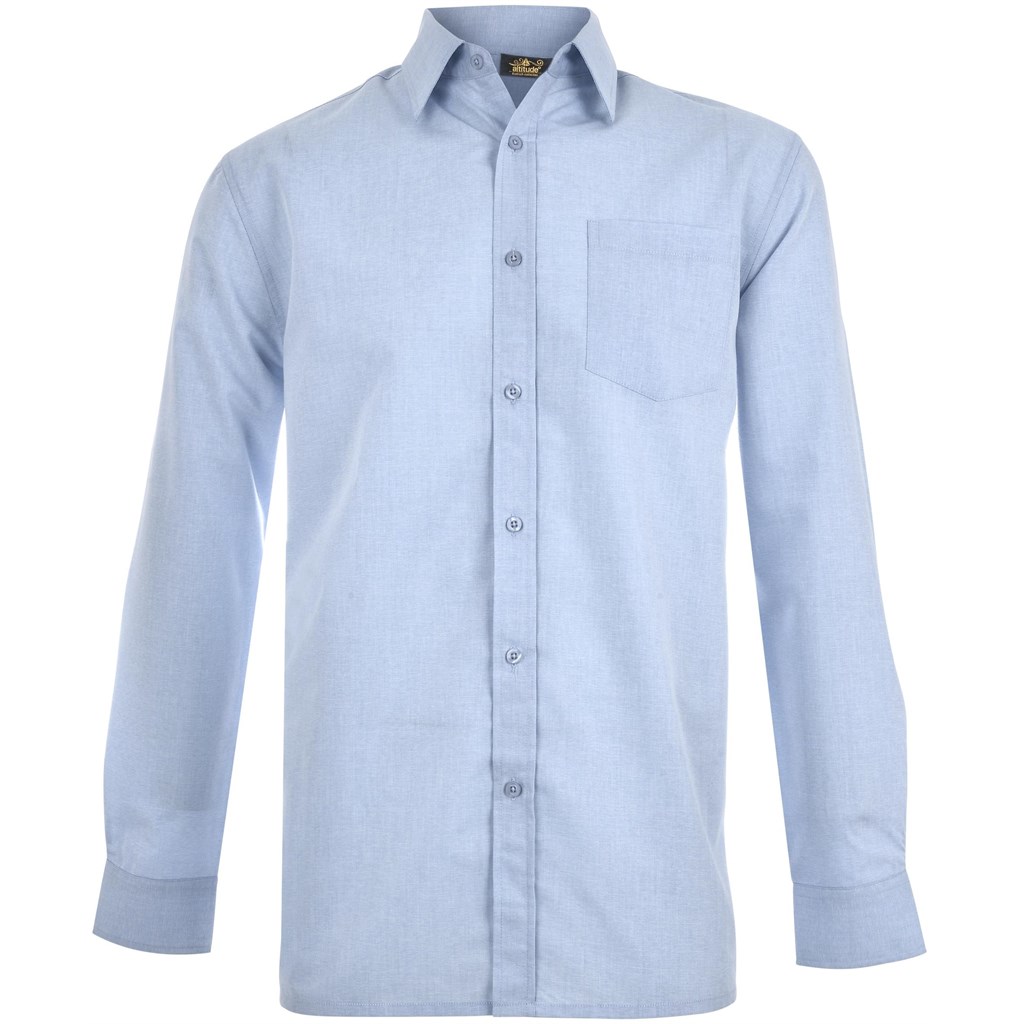 Mens Long Sleeve Apollo Shirt - Light Blue - Image 2