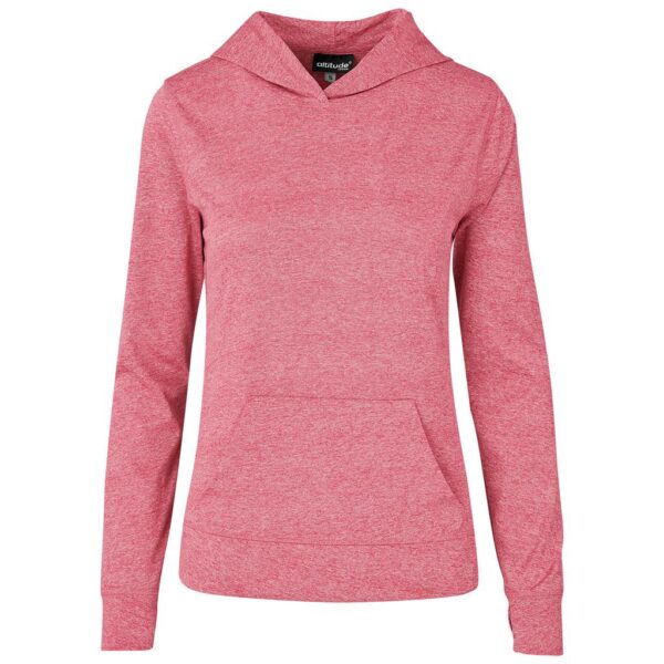 Ladies Fitness Lightweight Hooded Sweater - Red