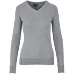 Ladies Long Sleeve Peru V-Neck Jersey - Grey
