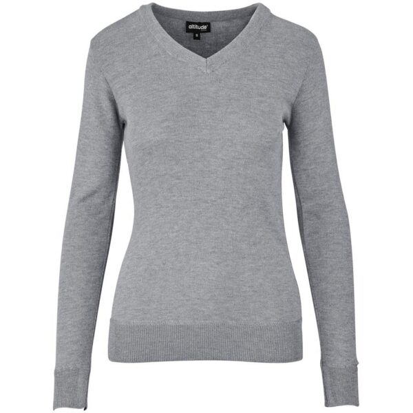 Ladies Long Sleeve Peru V-Neck Jersey - Grey
