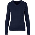 Ladies Long Sleeve Peru V-Neck Jersey - Navy