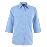 Ladies 3/4 Sleeve Sally Casual Shirt - Sky Blue