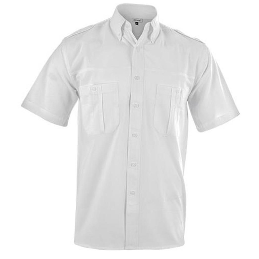 Mens Short Sleeve Tracker Shirt - White - Image 2