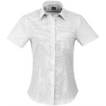 Ladies Short Sleeve Huntington Shirt - White Black