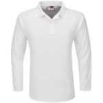 Mens Long Sleeve Boston Golf Shirt - White