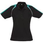 Ladies Triton Golf Shirt - Black Teal