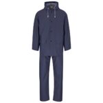 Light Hurricane Rubberised Polyester/PVC Rainsuit - Navy