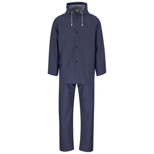 Light Hurricane Rubberised Polyester/PVC Rainsuit - Navy