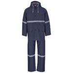 Light Duty Tornado Hi-Viz Reflective Rubberised Rainsuit - Navy