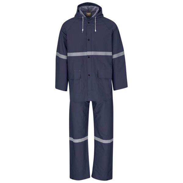 Light Duty Tornado Hi-Viz Reflective Rubberised Rainsuit - Navy