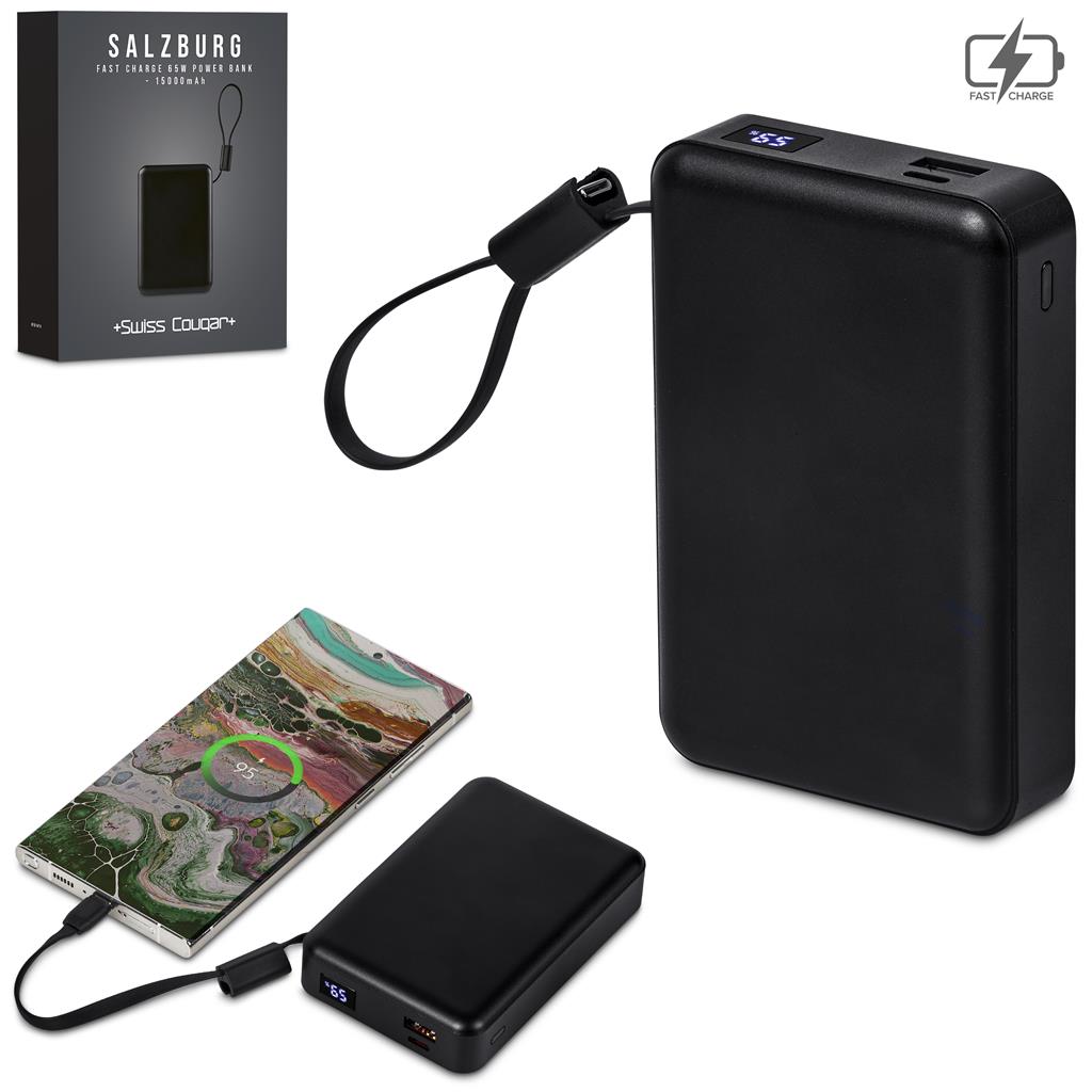 Swiss Cougar Salzburg Fast Charge 65W PD & QC Power Bank 15,000mAh - Image 12