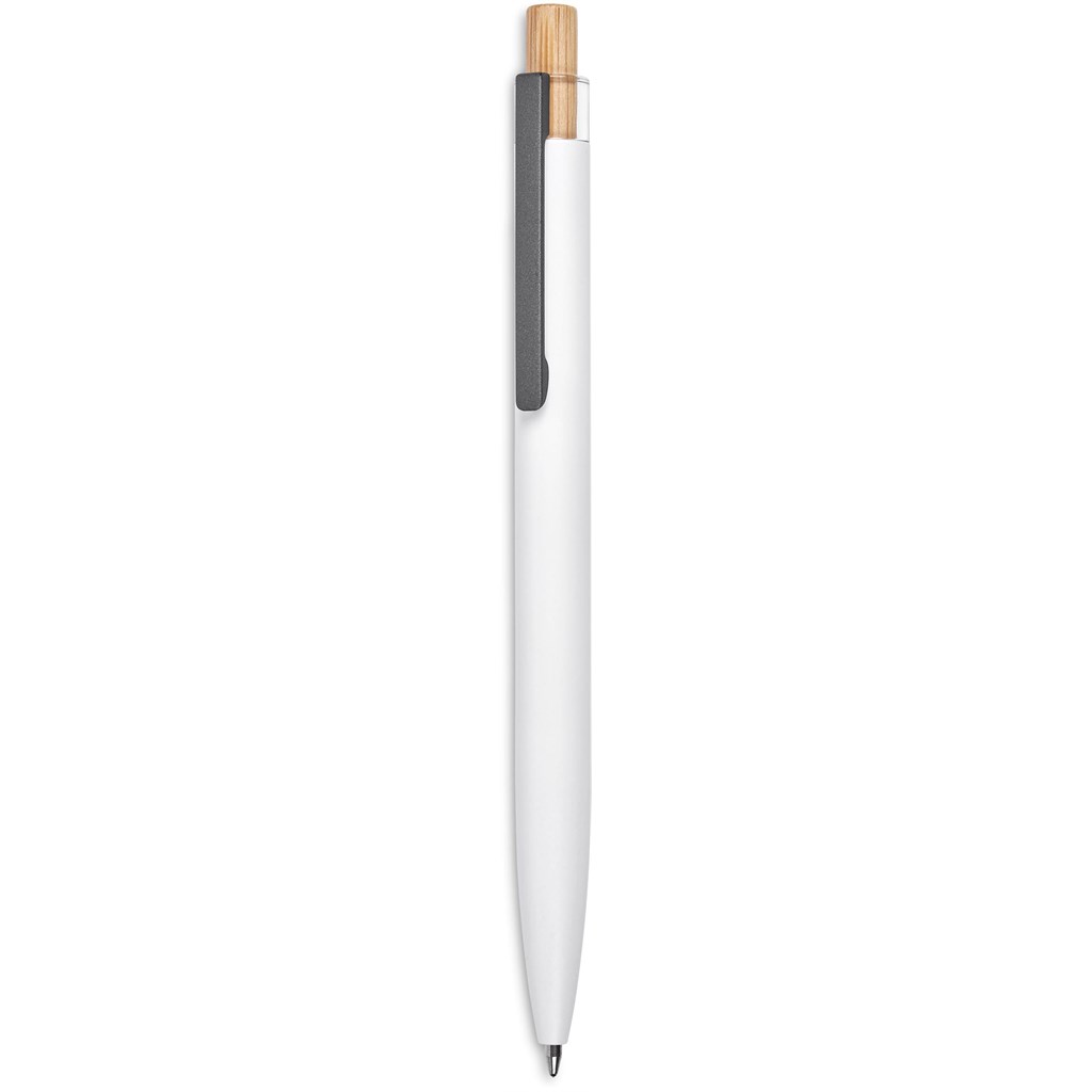 Okiyo Mimo Recycled Aluminium Ball Pen - Solid White - Image 4