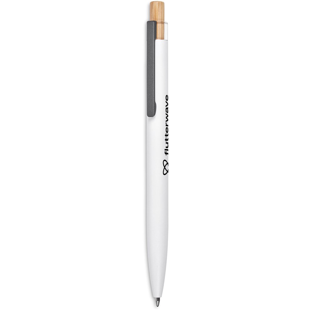 Okiyo Mimo Recycled Aluminium Ball Pen - Solid White - Image 3