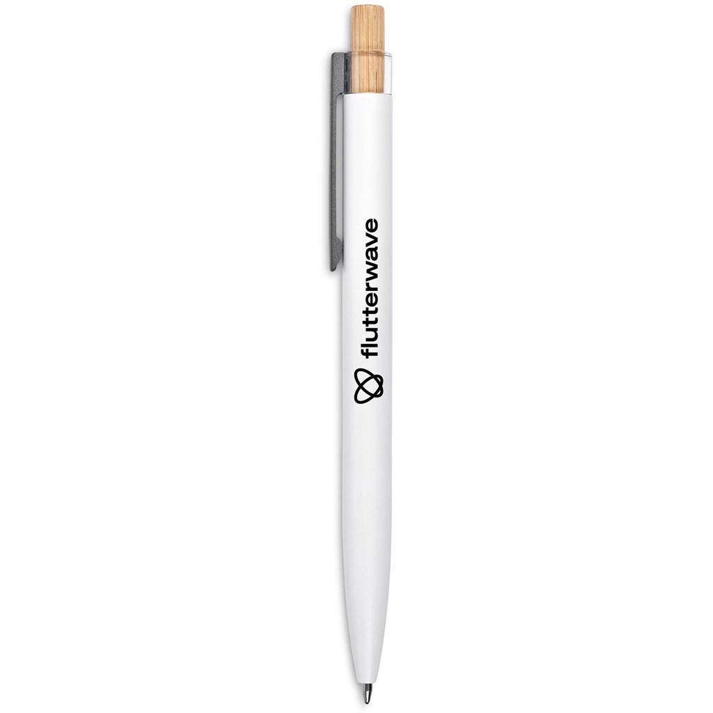 Okiyo Mimo Recycled Aluminium Ball Pen - Solid White - Image 2