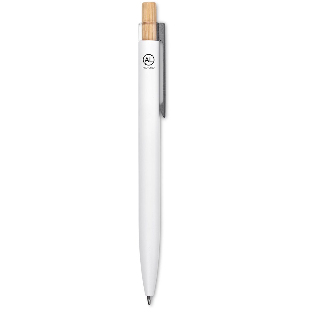 Okiyo Mimo Recycled Aluminium Ball Pen - Solid White - Image 7