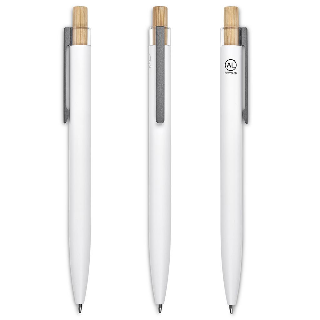 Okiyo Mimo Recycled Aluminium Ball Pen - Solid White - Image 8