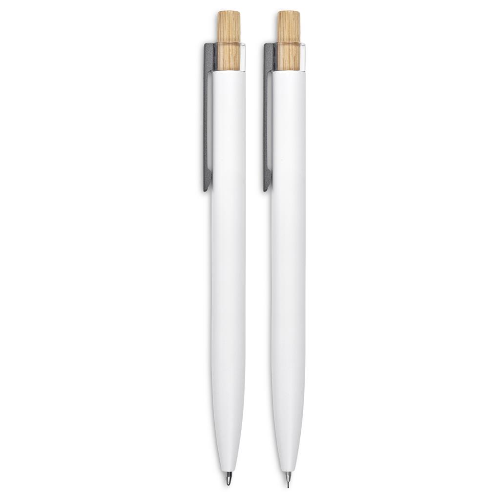 Okiyo Mimotu Ball Pen & Pencil Set - Solid White - Image 4