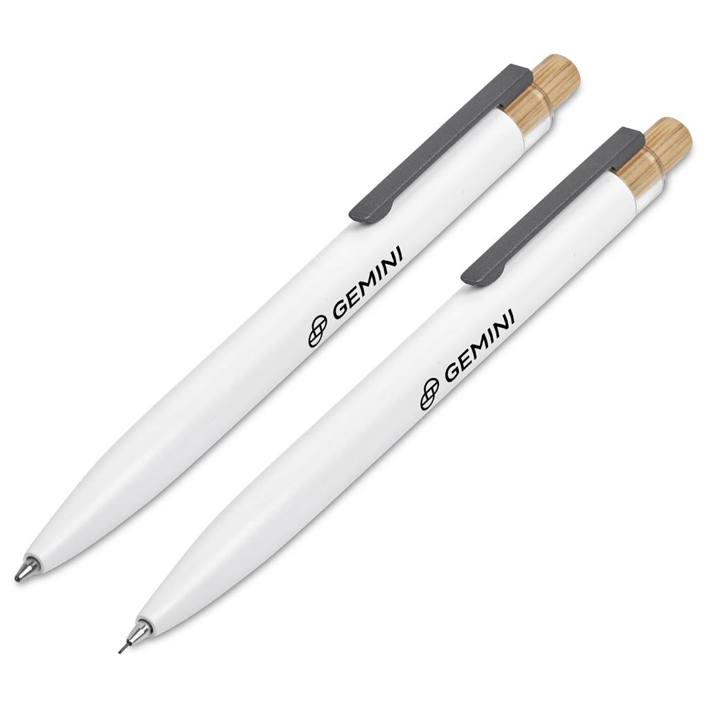 Okiyo Mimotu Ball Pen & Pencil Set - Solid White - Image 9