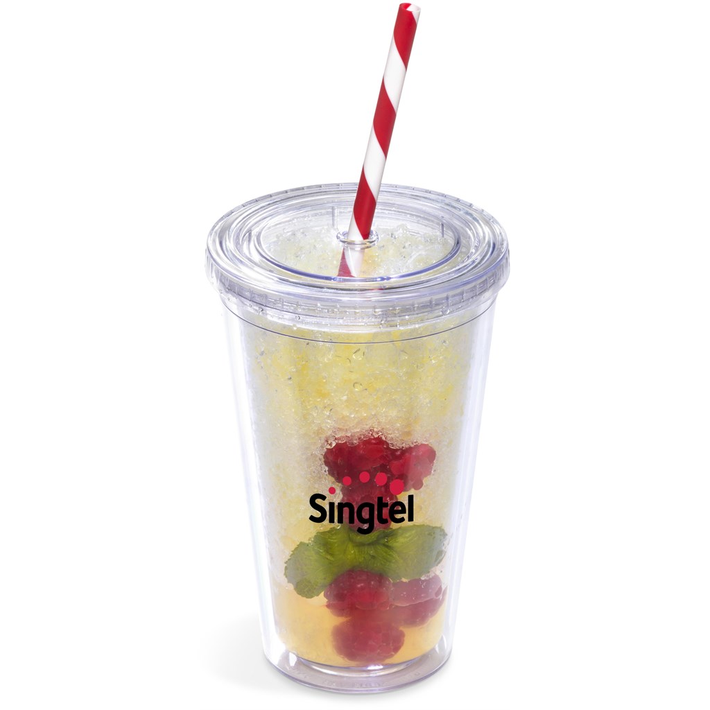 Malibu Double-Wall Plastic Tumbler & Straw - 470ml - Image 5