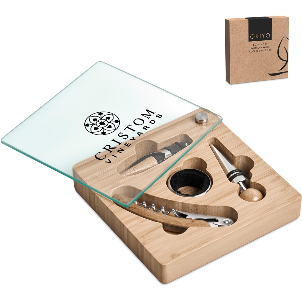 Okiyo Budonoki Bamboo Wine Accessories set - Image 10