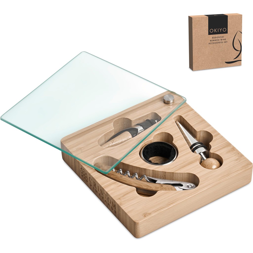 Okiyo Budonoki Bamboo Wine Accessories set - Image 11
