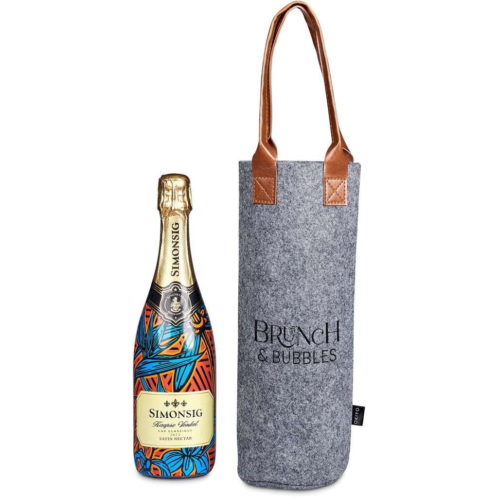Okiyo Tahada RPET Felt Wine Tote - Image 3