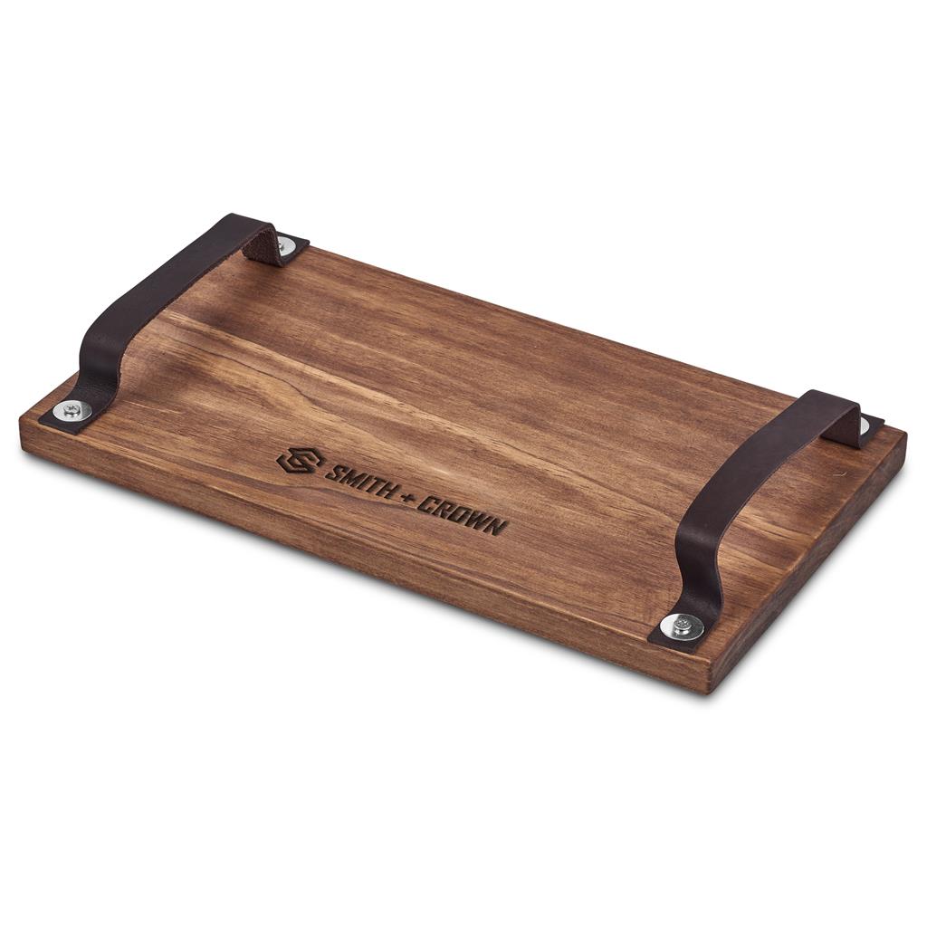 Serendipio Large Farm Style Wooden Tray with Leather Straps - Image 5