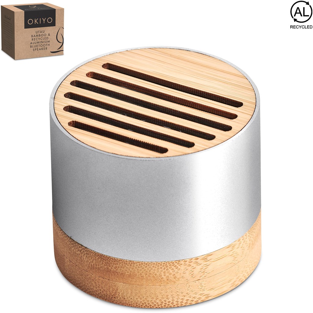 Okiyo Utau Bamboo & Recycled Aluminium Bluetooth Speaker - Image 4