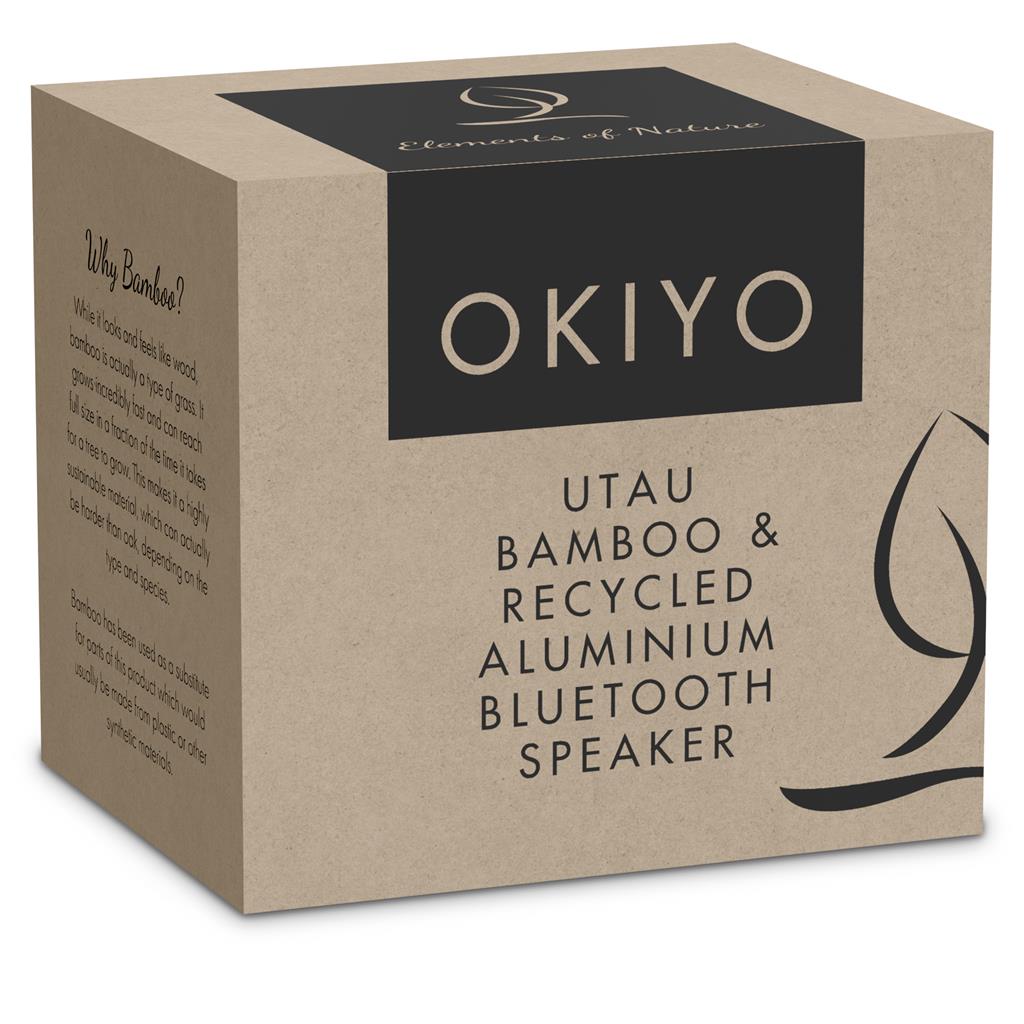 Okiyo Utau Bamboo & Recycled Aluminium Bluetooth Speaker - Image 6