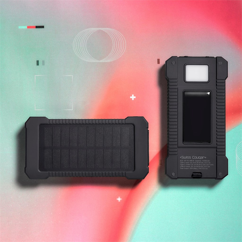Swiss Cougar Durban Fast Charge 20W Solar Power Bank -10 000mAh - Image 6