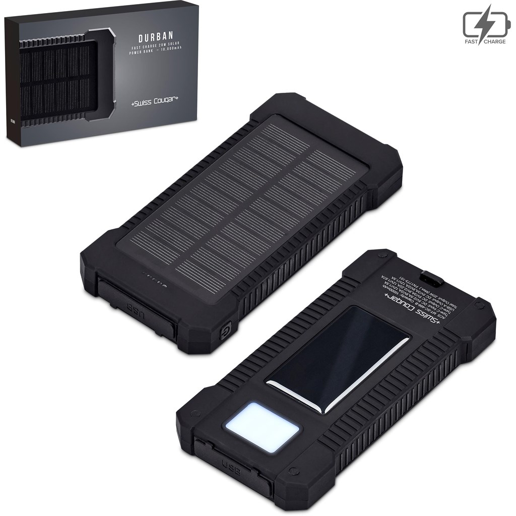 Swiss Cougar Durban Fast Charge 20W Solar Power Bank -10 000mAh - Image 8