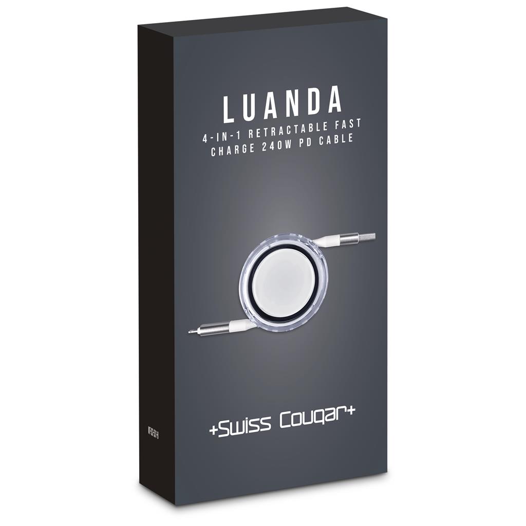 Swiss Cougar Luanda 4-in-1 Retractable Fast Charge 240W Power Delivery Cable - Image 9