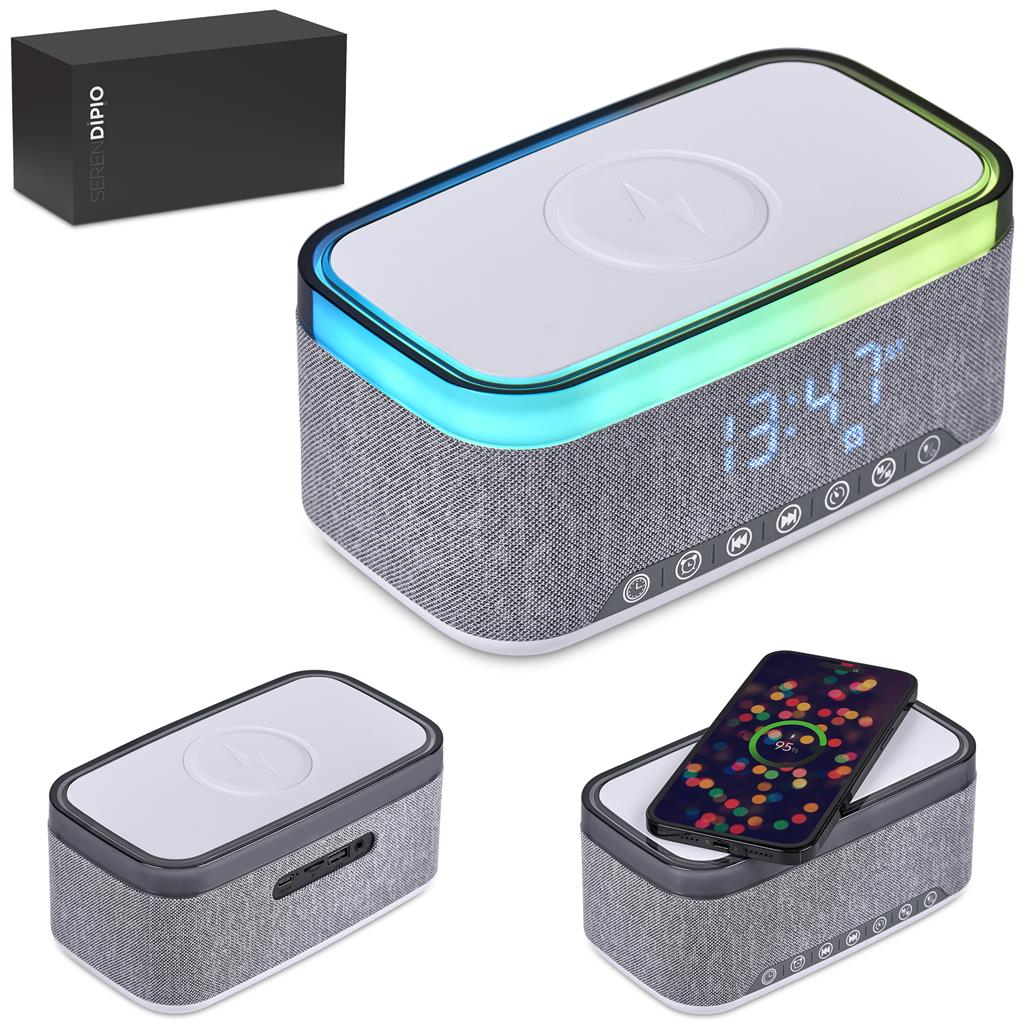 Serendipio Cumberland 10W Bluetooth Speaker Wireless Charger & Clock - Image 2