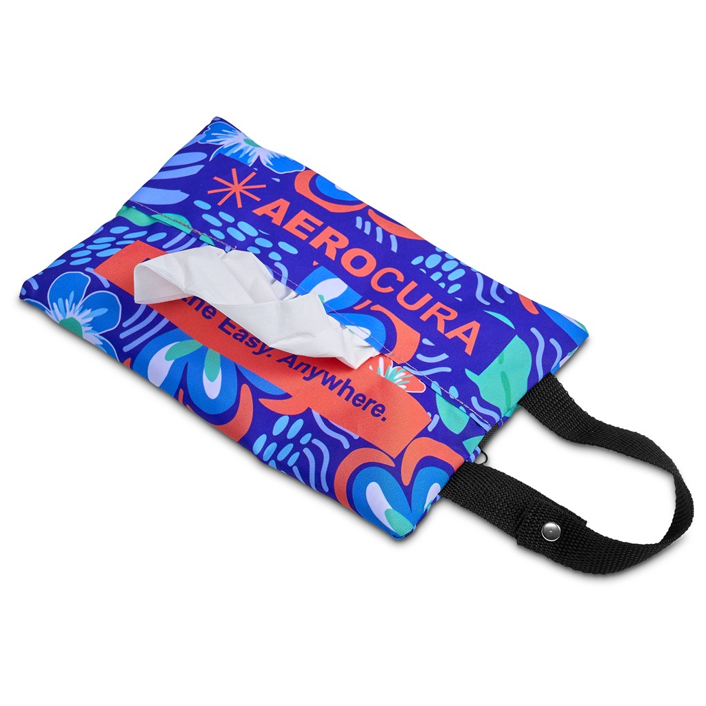 Pre-Printed Sample Hoppla Hanki Polyester Travel Tissue Pouch - Image 8