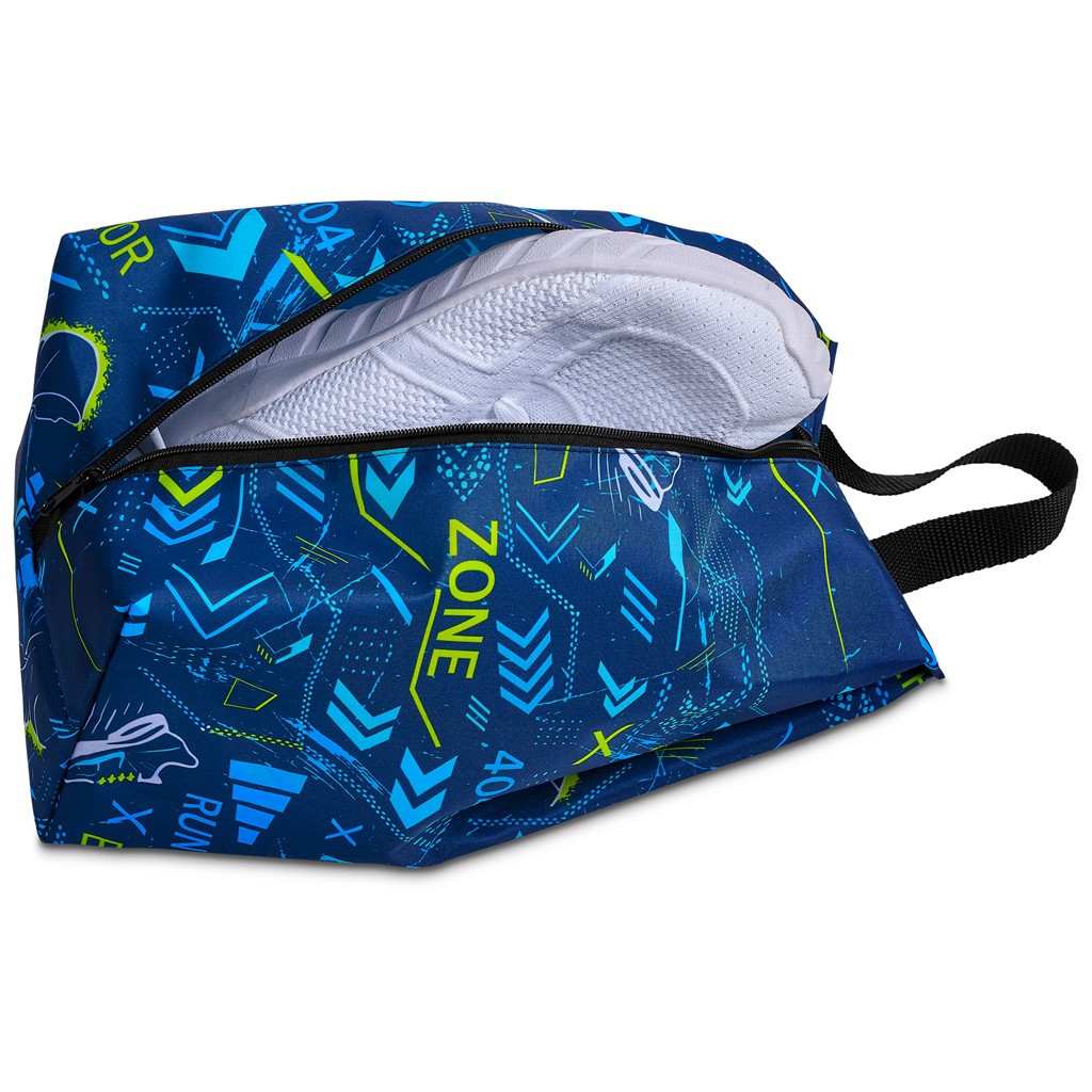 Pre-Printed Sample Hoppla Spikes Polyester Shoe Bag - Image 3