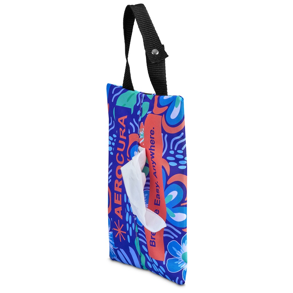 Pre-Production Sample Hoppla Hanki Polyester Travel Tissue Pouch - Image 3