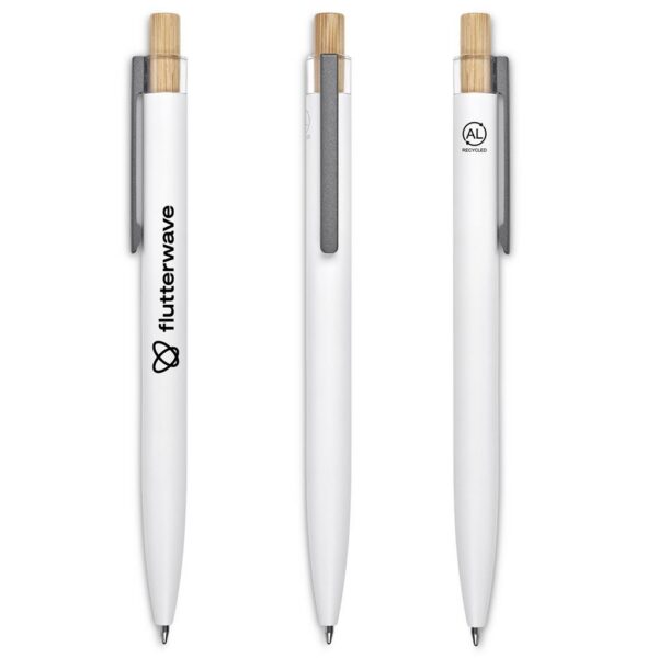 Okiyo Mimo Recycled Aluminium Ball Pen - Solid White