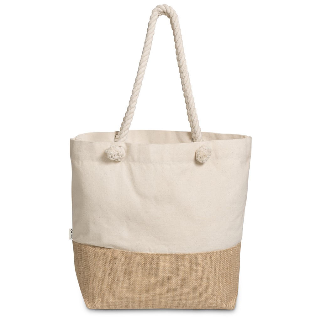 Okiyo Suna Jute & Cotton Beach Bag - Image 4